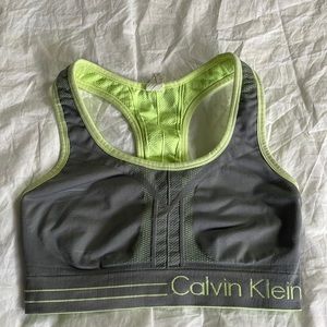 Calvin Klein XS | Worn once | Gray & Neon Green